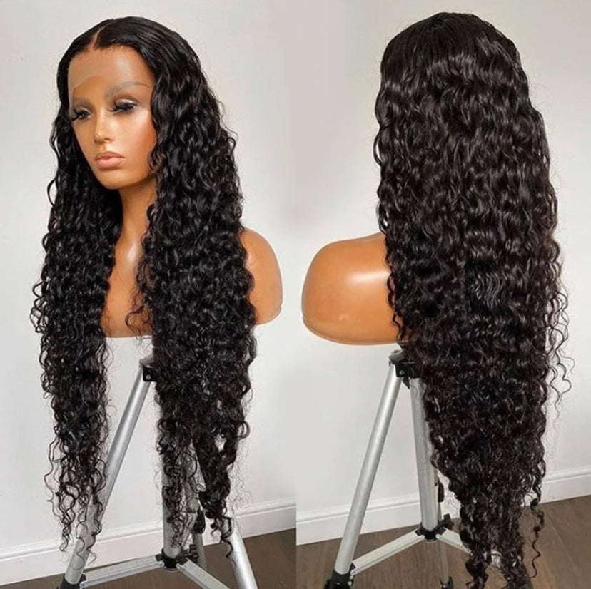 Lushlanes lace frontal wigs 180% human hair water wave wig human hair 360 lace wig