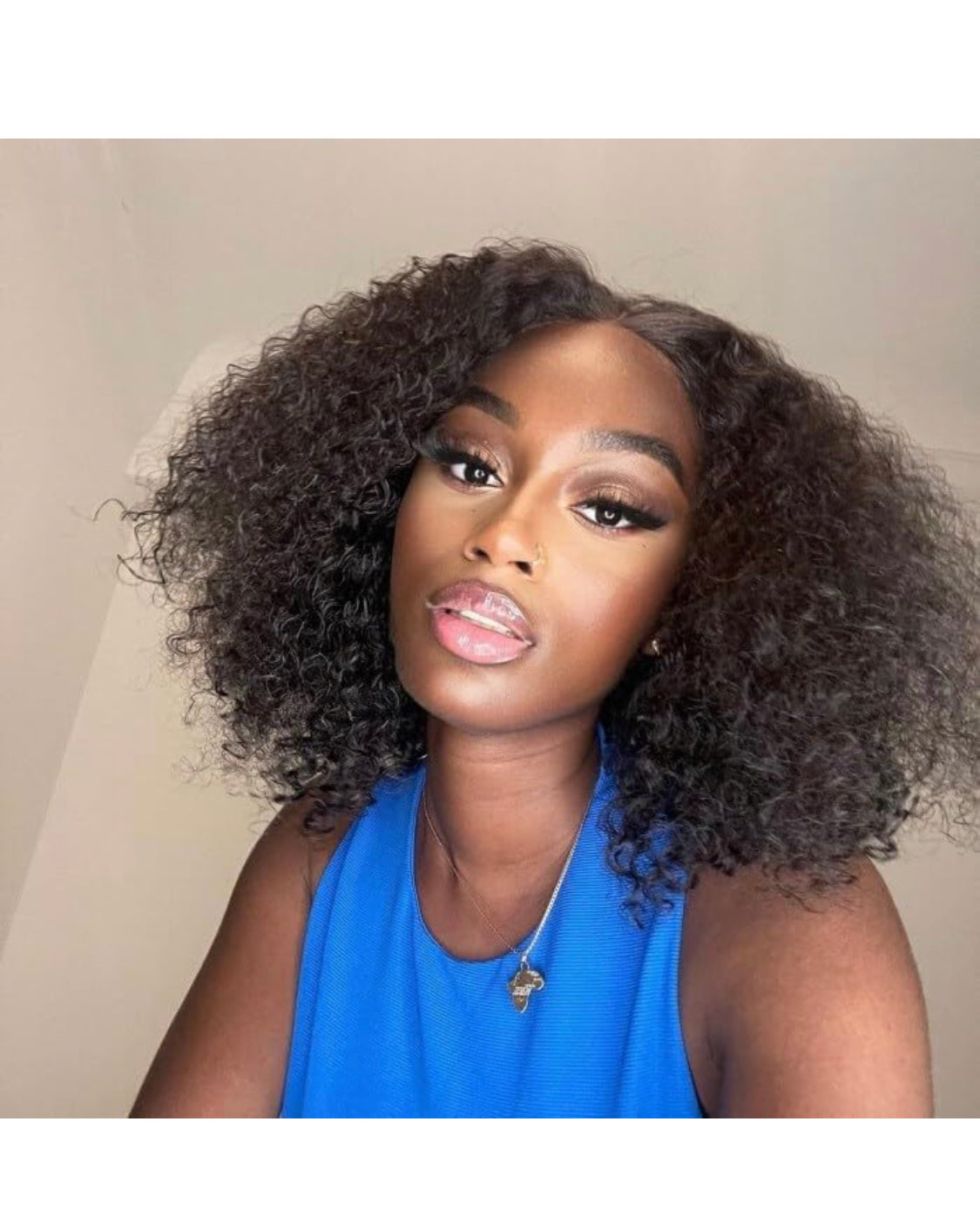 Lushlanes Bob Human Hair Wig Ready to Wear and Take Out Short Bob Lace Pre Cut Wig Afro Kinky Curly 4C Hair for Women Pre Plucked Natural Black Color