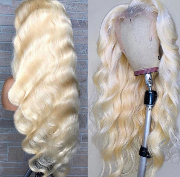 Lushlanes Hair Volume 613 Blonde vague de corps perruque de cheveux humains dentelle avant densité 150%