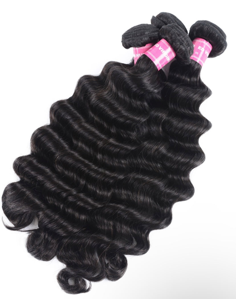 Lushlanes Hair 4pcs Loose Deep Wave Virgin Human Hair