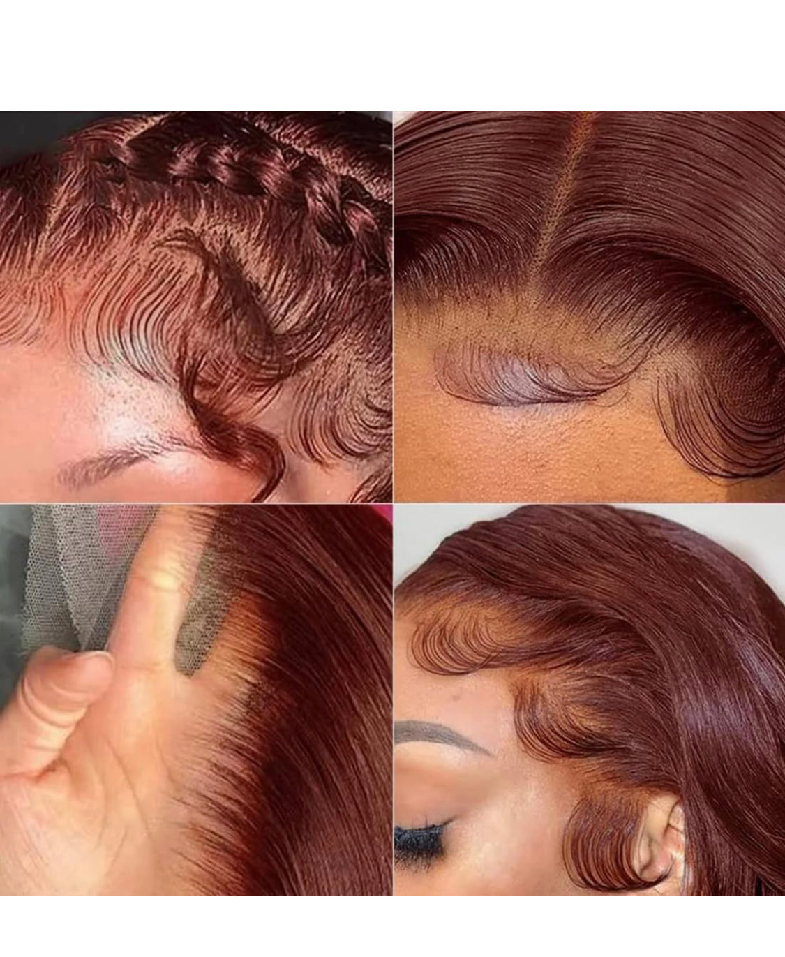 Lushlanes Bob Human Hair Reddish Brown, Straight Bob Lace Front Human Hair Wigs 180% Density 13X4 Lace Frontal Colored Bob Wig for Women