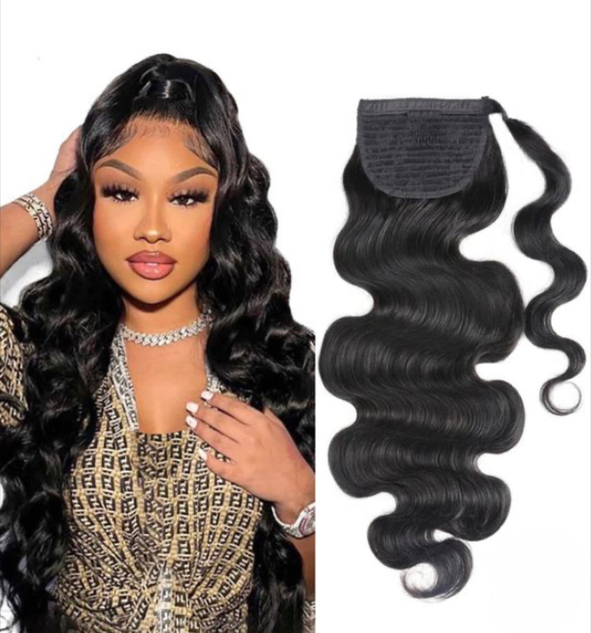 Lushlanes Human Hair Ponytail Extension Body Wave