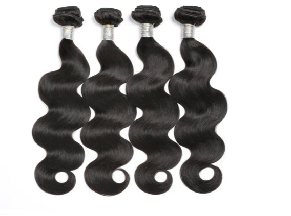 Lushlanes Body Wave 4 paquets avec fermeture 5x5 dentelle 100% cheveux humains vierges