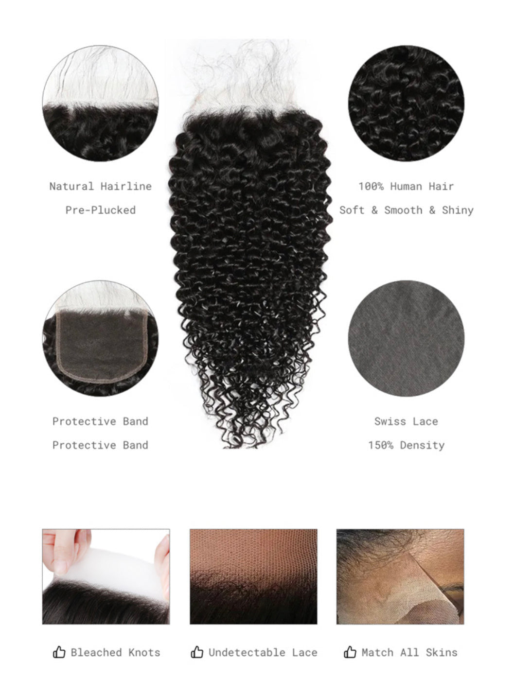 Lushlanes Melt HD 5×5
Lace Closure Deep Parting
Curly Hair Invisible Knots