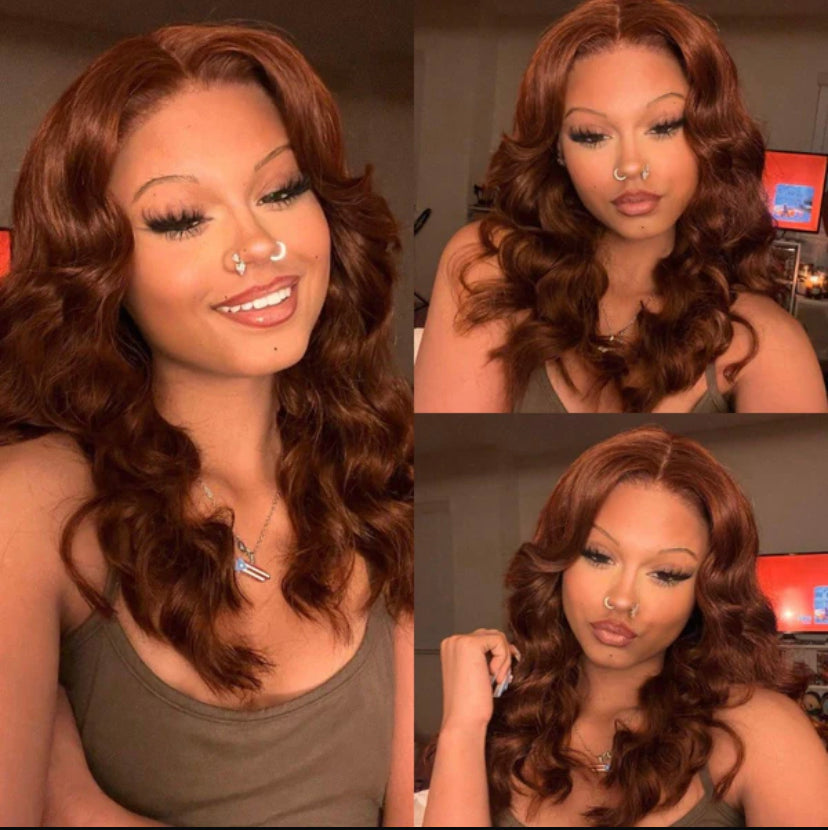 Lushlanes Reddish Brown 13×4 Lace Front Body Wave Transparent
Lace Wigs Perfect Color For Women 150% Density