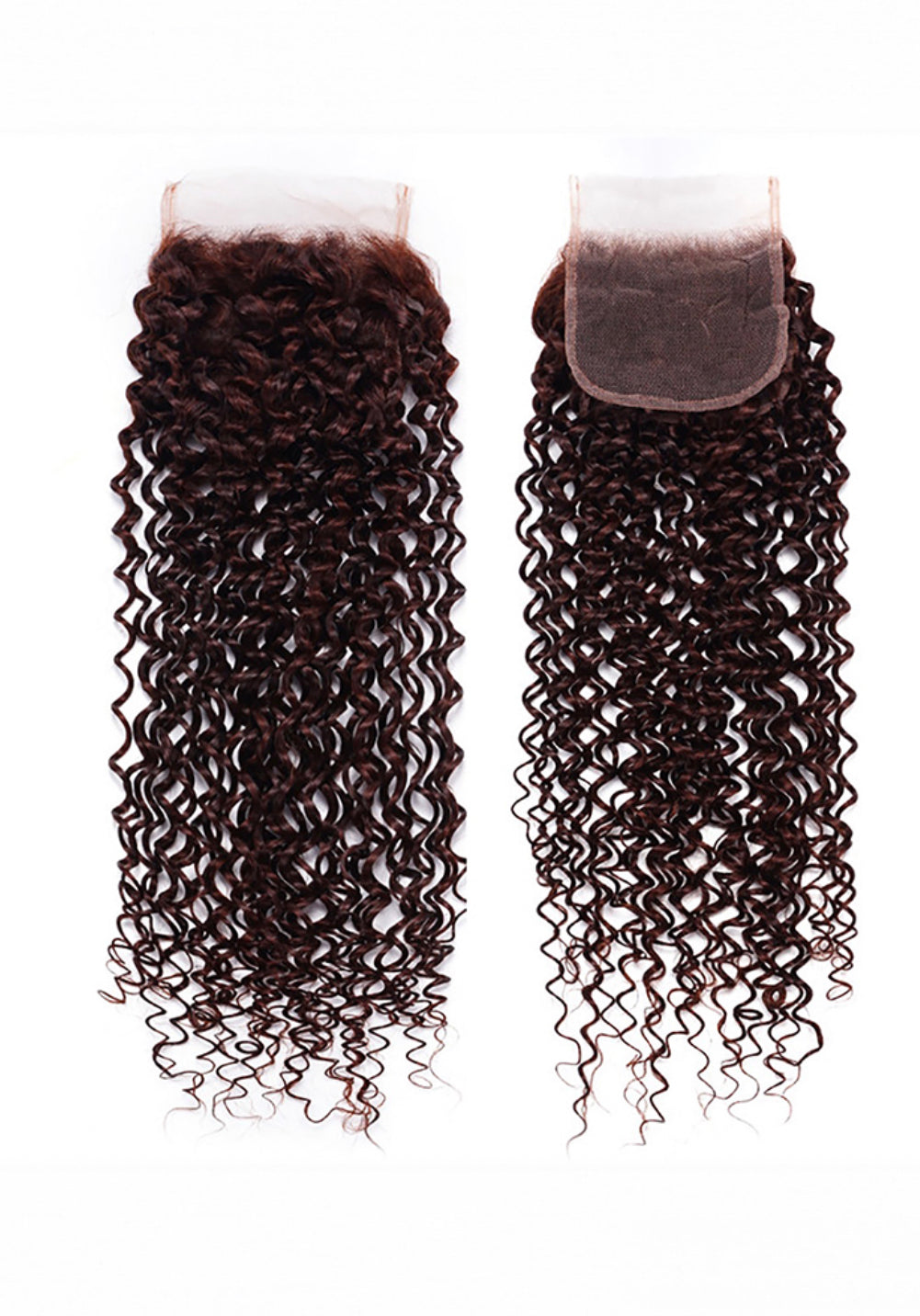 Lushlanes red brown Jerry Curl Remy human hair 4x4 free part closure