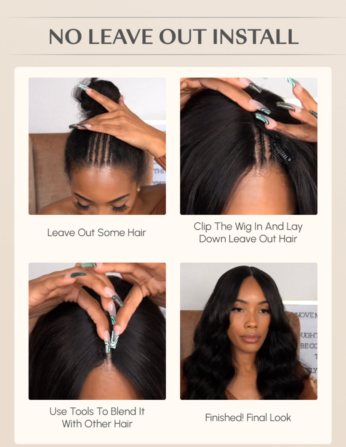 Lushlanes Magic Dry Straight & Wet Curly Wig 2 styles V part curly human hair wig black 150%