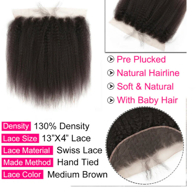 Lushlanes Straight 3 Bundles with 13x4 Lace Frontal Pre Plucked
Transparent human hair extensation