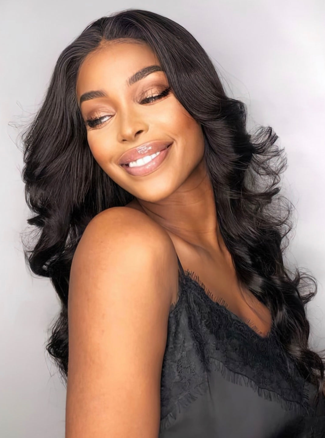 Lushlanes Glueless Natural Black Glueless Body Wave Non Lace New U Part Wig 150%