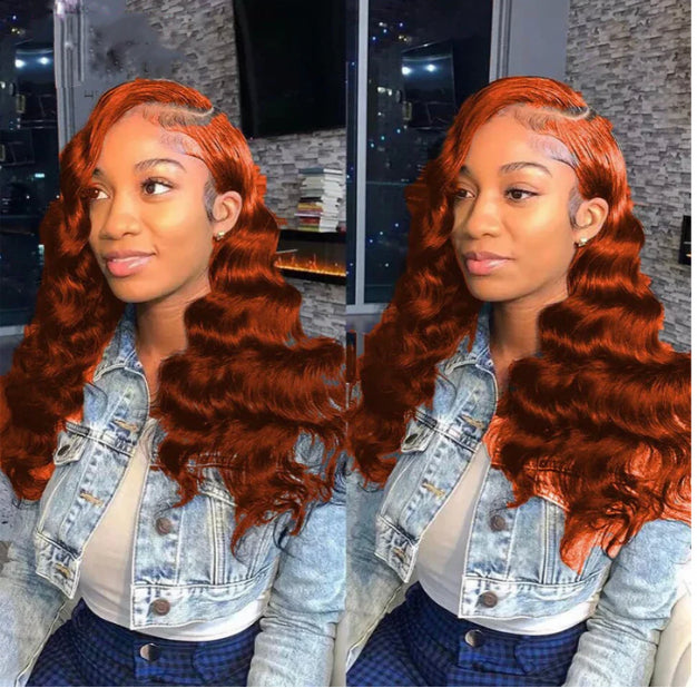 Lushlanes 350 Ginger Color Loose Wave 3 Bundles With 13x4 HD Lace Frontal Human Hair Extension Brazilian Weave