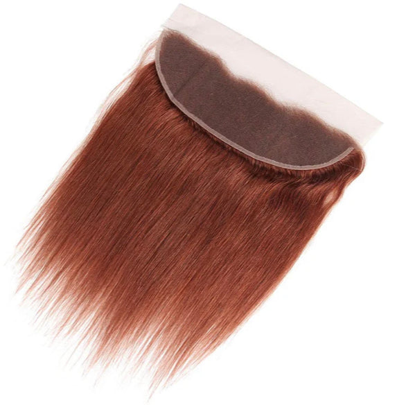 Lushlanes color #33 straight hair 3 Bundles With 13×4 Lace Frontal Pre Colored