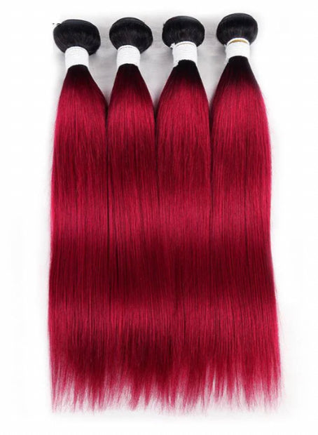 Lushlanes 1B/BURG Ombre Straight Hair 4
Bundles With 13×4 Lace Frontal Pre
Colored Ear To Ear