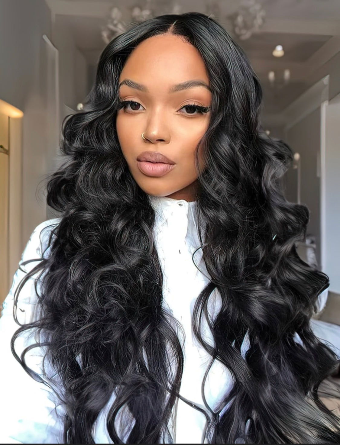 Lushlanes high density body wave U part human hair sew in wig 150%