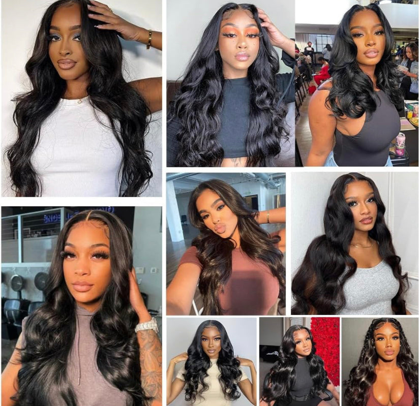 Lushlanes 5×5 HD Lace Closure Wigs Human Hair Wigs Body Wave for Black Women 180%