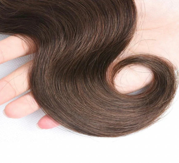 Lushlanes Brown Body Wave 4 Bundles With 13×4 Lace Frontal Pre Colored