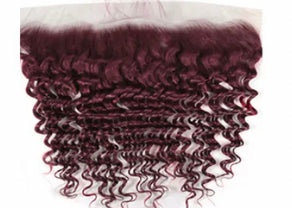 Lushlanes Red Bundles #99; Deep Wave 3 Bundles With 13x4 HD Lace Frontal Human Hair
