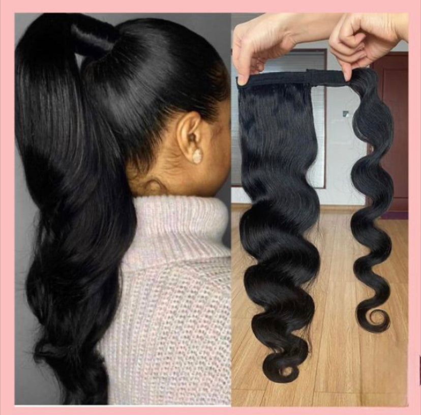 Lushlanes Human Hair Ponytail Extension Body Wave