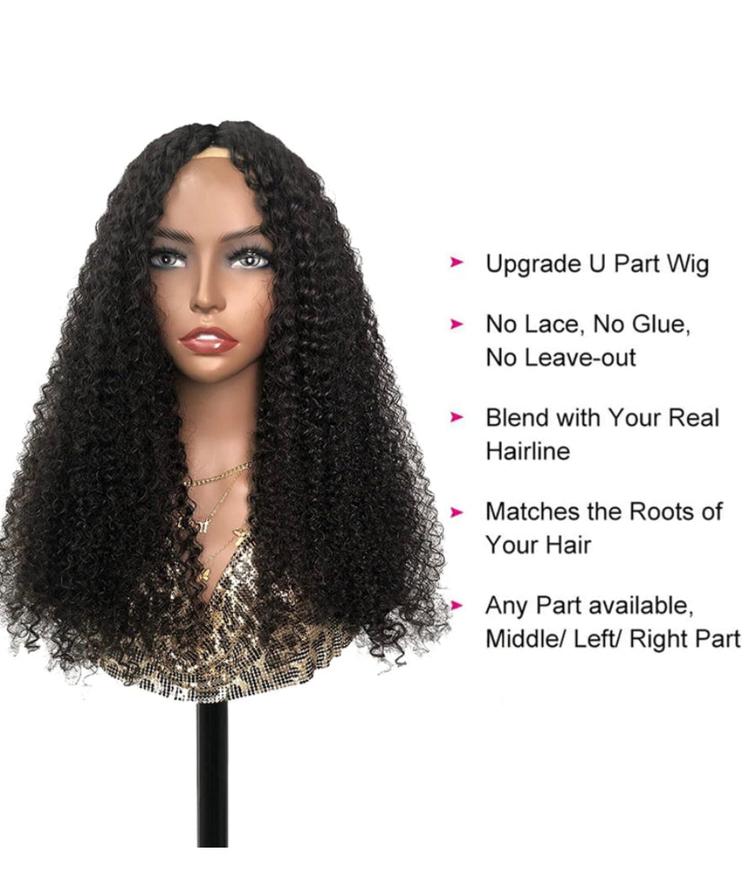 Lushlanes V Part Deep Wave Human Hair Wigs Glueless for Women Human Hair No Leave Out Curly Wave 150%