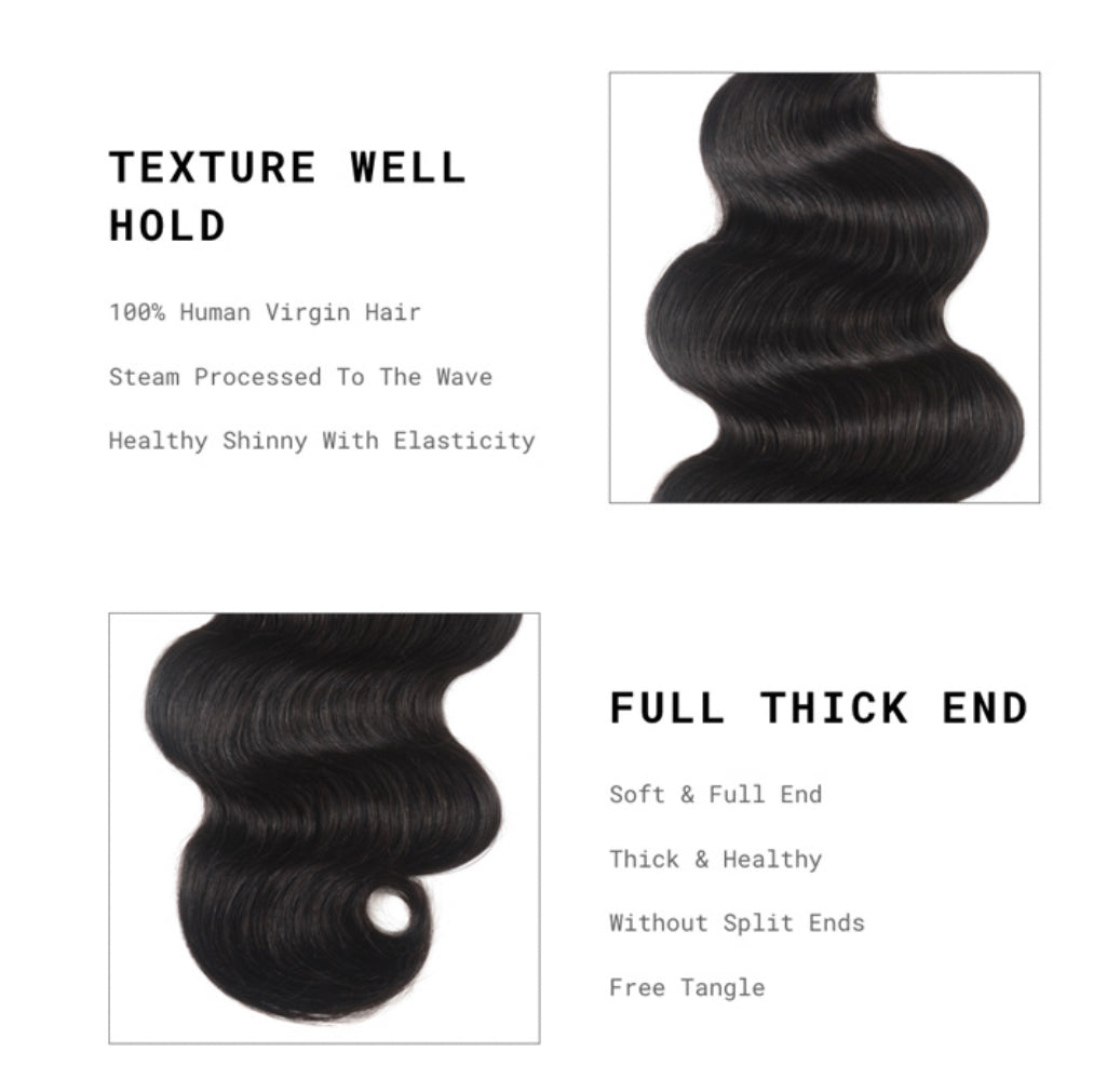 Lushlanes body wave hair 5x5 HD invisible knots lace closure virgin human hair