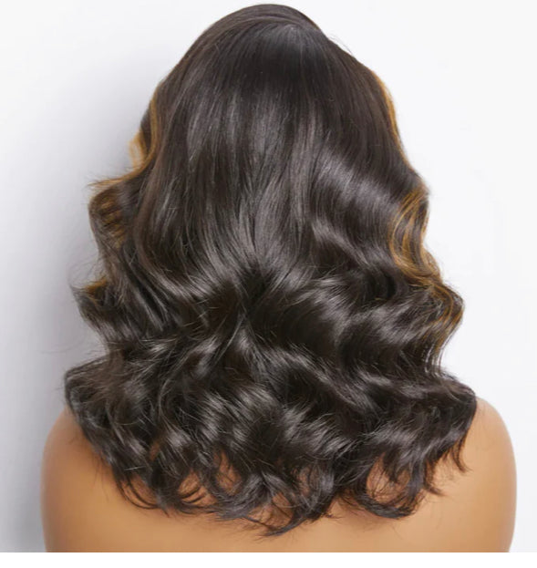 Lushlanes Blonde Highlight Body bob Wave 13×4 Frontal HD Lace Wig