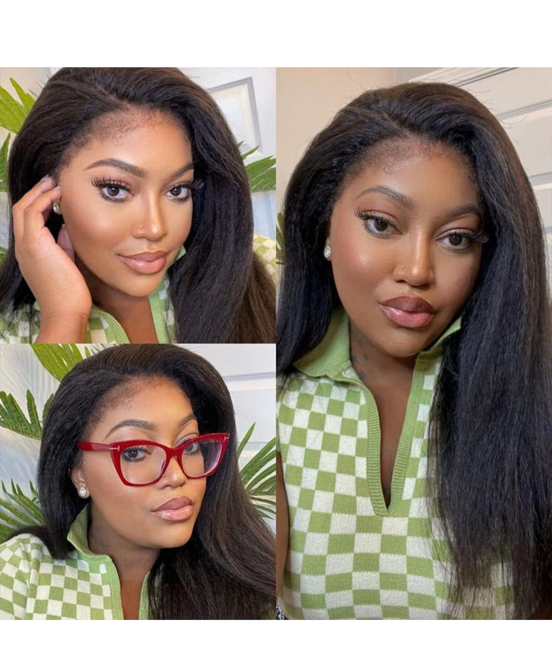 Lushlanes Afro Curly Brazilian Virgin Human Hair Wigs with Kinky Edges 4C 13x6 Glueless Baby Hair Curly Wig for Black Women
