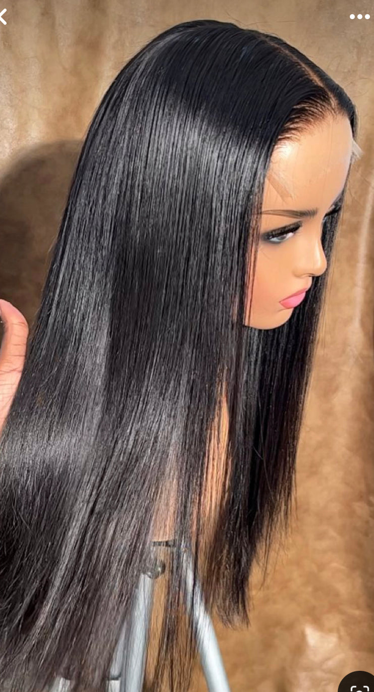 Lushlanes Glueless 4×4 Lace Closure WigStraight Human Hair Wigs LongStraight Hair Wigs 180%