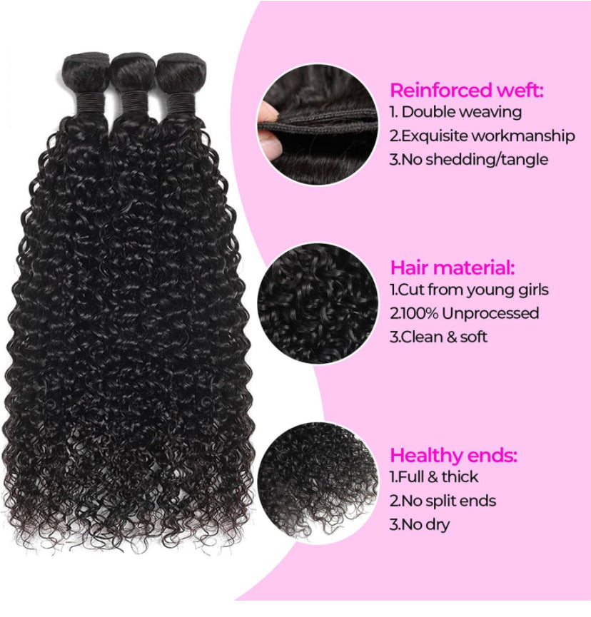 Lushlanes Water Wave Human Hair Bundles10A Unprocessed Virgin Hair Water Wave 3 packs
