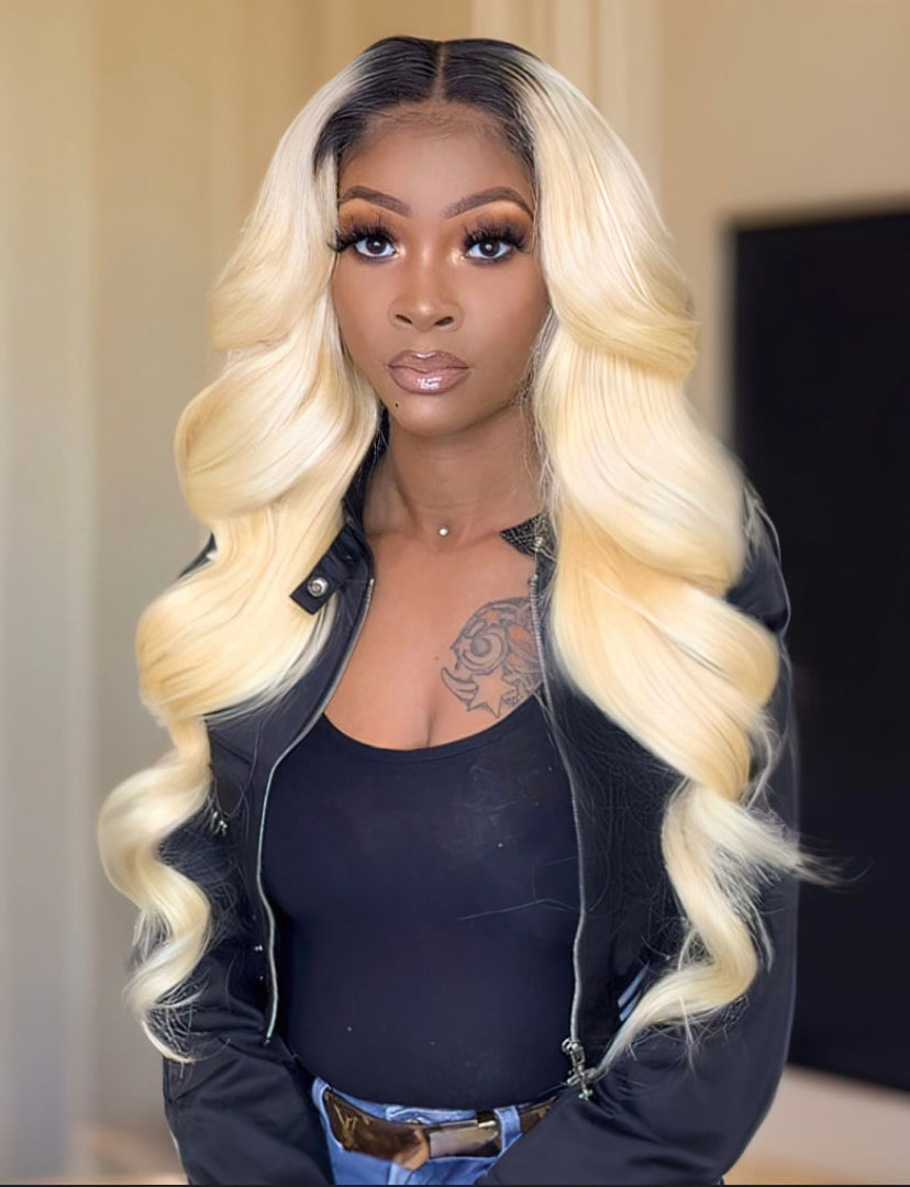 Lushlanes 1B/613 Ombre Hair Weave 3 Pcs Body Wave Virgin Human Hair