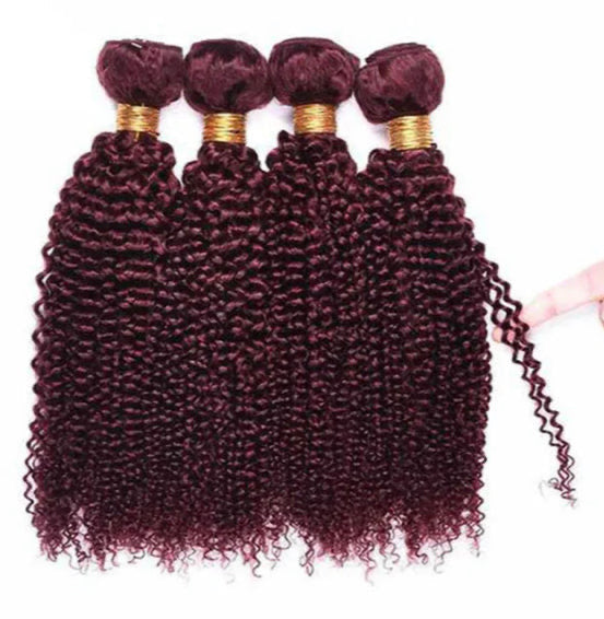Lushlanes Red Bundles
#99j Kinky Curly 4
Bundles With 4×4 Lace
Closure Human Hair