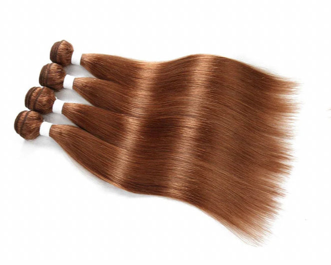 Lushlanes Color #30 straight hair 4 Bundles With 13x4 Lace Frontal Pre Colored