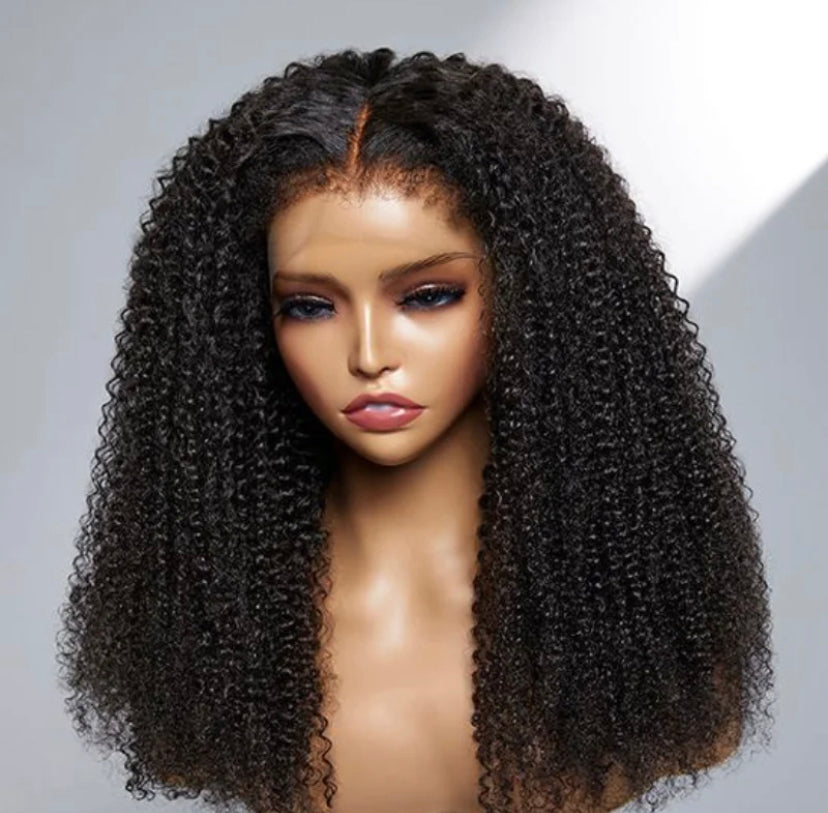 Lushlanes 13×4 Kinky Curly Lace Wigs Human Hair, 150% Density Wigs Human Hair Lace Front Wig