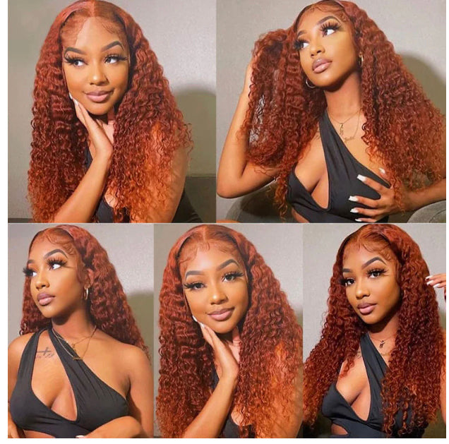 Lushlanes #350 Ginger
Kinky Curly 4 Bundles With 4X4 Lace Closure
Brazilian Remy Human Hair