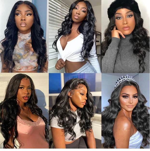 Lushlanes Brazilian Body Wave 3 Bundles With 13x4 Lace Frontal Human Hair