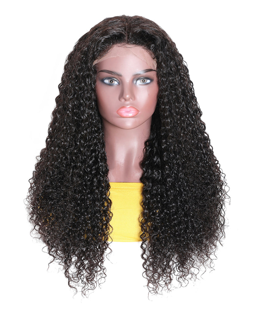 Lushlanes HD Lace 5×5 Closure Curly Glueless Wig with Bleached KnotsMatch All Skin Tones 180%