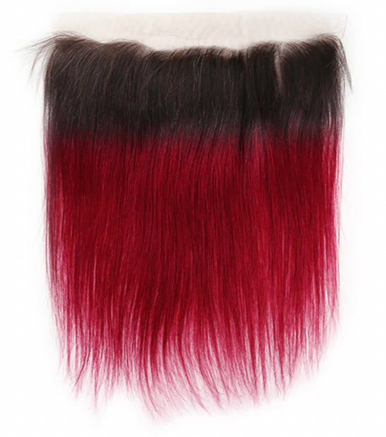 Lushlanes 1B/BURG Ombre Straight Hair 4
Bundles With 13×4 Lace Frontal Pre
Colored Ear To Ear
