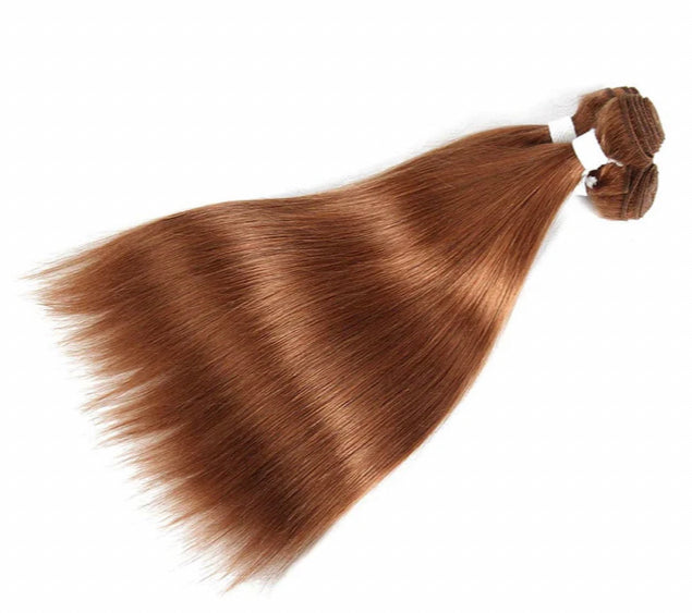 Lushlanes Color #30 straight hair 4 Bundles With 13x4 Lace Frontal Pre Colored