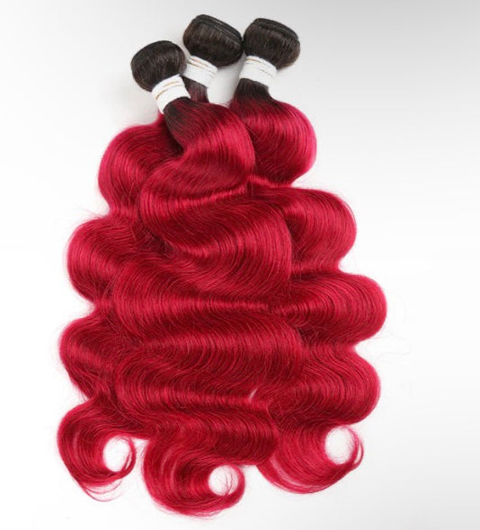 Lushlanes Ombre 1B/ BURG Body Wave 3
Bundles With Closure 4×4 pre Colored 100% virgin human hair