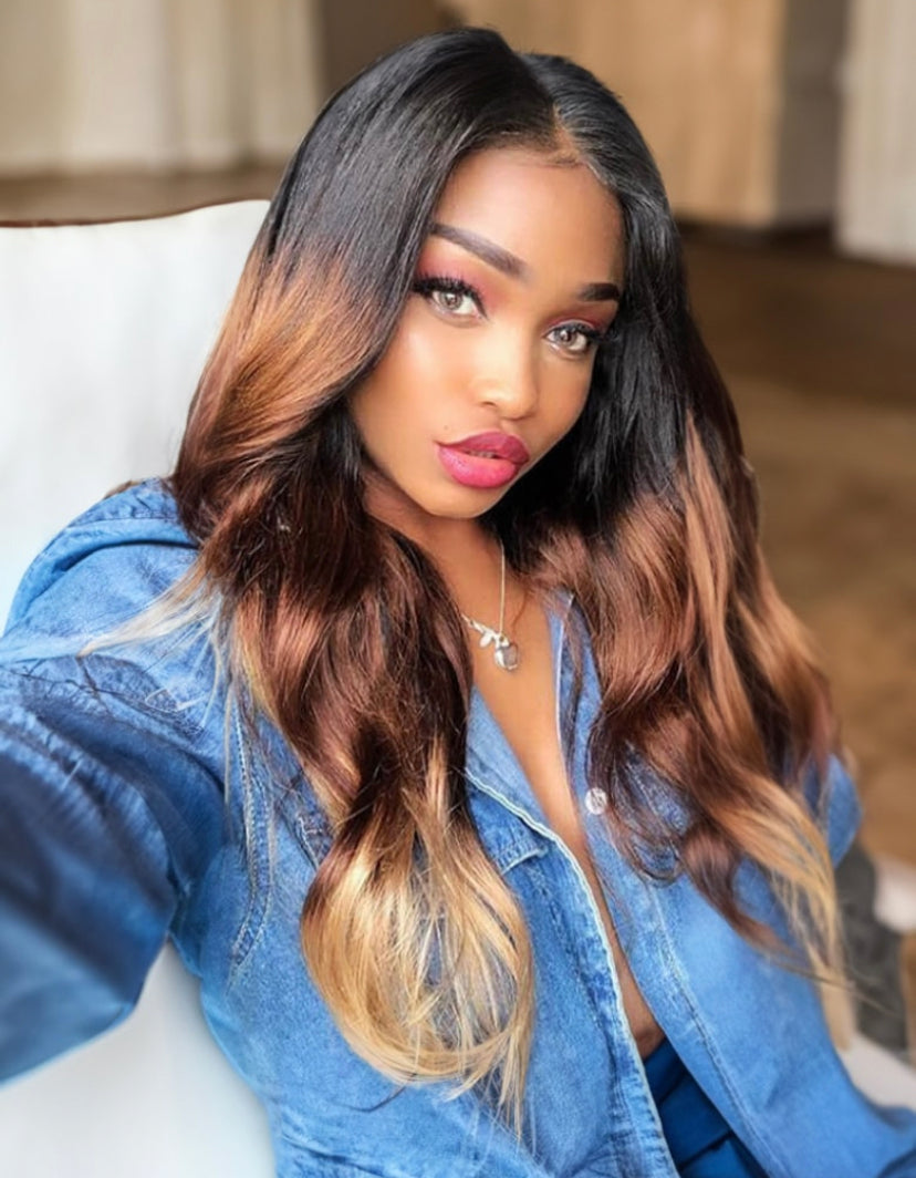 Lushlanes 4 Bundles Brazilian Ombre Body Wave Human Virgin Hair