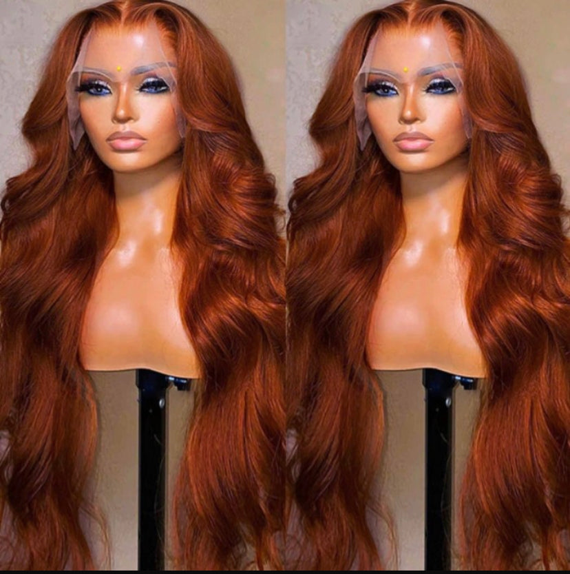 Lushlanes Copper Brown 13×4 Lace Front Body Wave Wig Ginger
Brown 150% Density Pre plucked Hairline