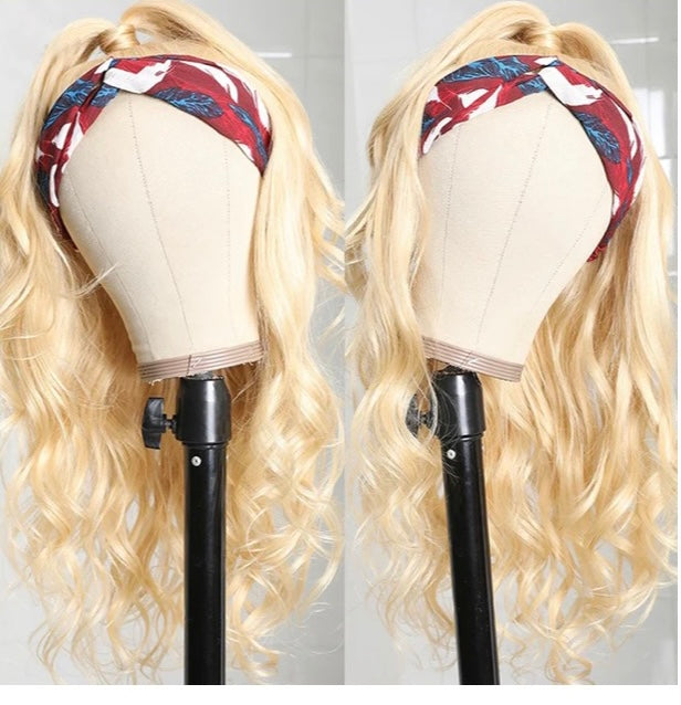 Lushlanes #613 Headband Body Wave Full Machine Made None Lace Wig Human Hair