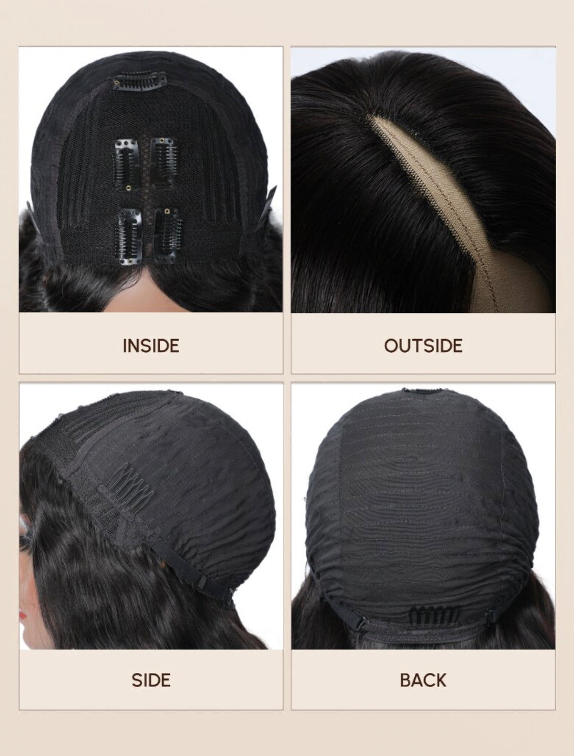 Lushlanes Afro Curly V Part Perruque de cheveux humains sans laisser de côté 150%