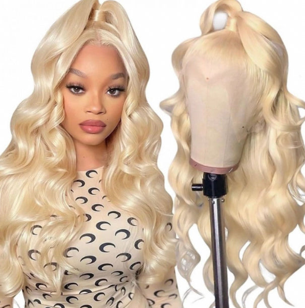 Lushlanes Hair Volume 613 Blonde vague de corps perruque de cheveux humains dentelle avant densité 150%