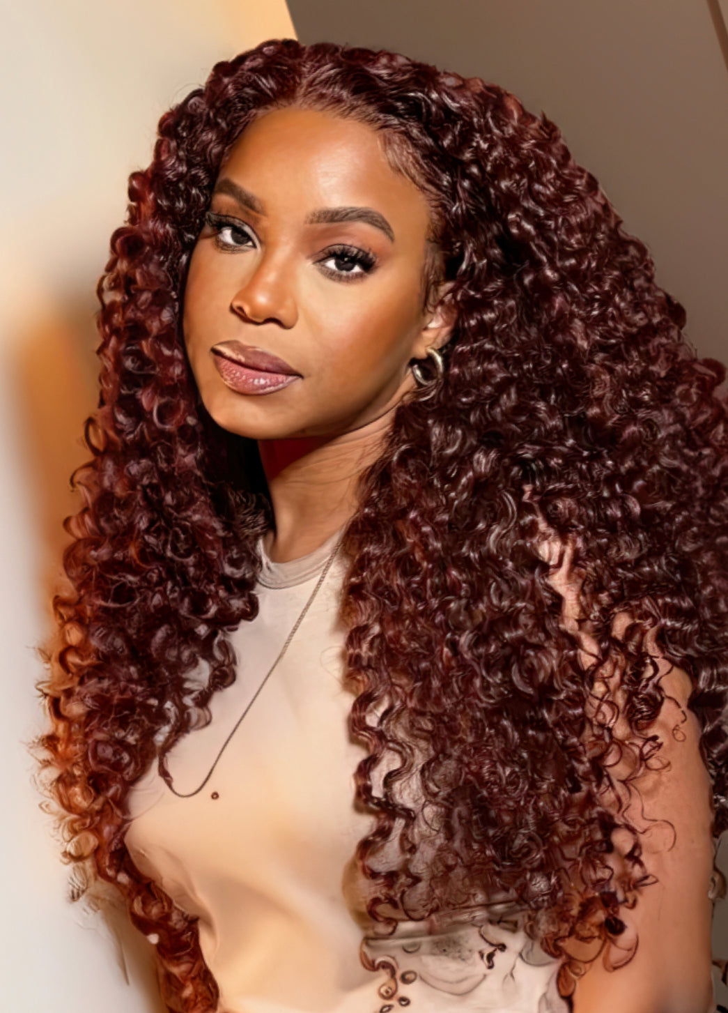 Lushlanes Dark Auburn Jerry Curl Remy Human Hair 3 Bundles with Closure Offer