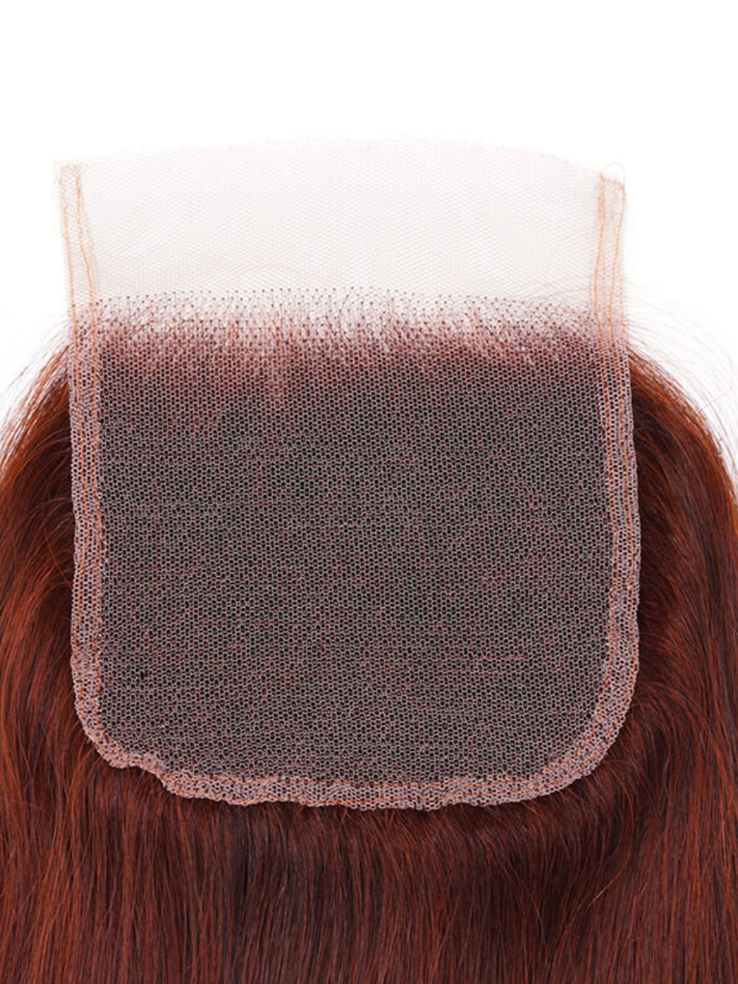 Lushlanes Reddish Brown Remy Hair 4x4 Silky Straight Free Part Closure