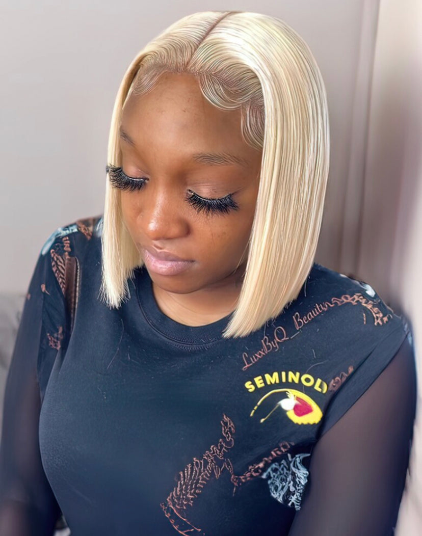Lushlanes 613 Blonde Short Lavered 13×4 Lace Front Human Hair
Bob Wig