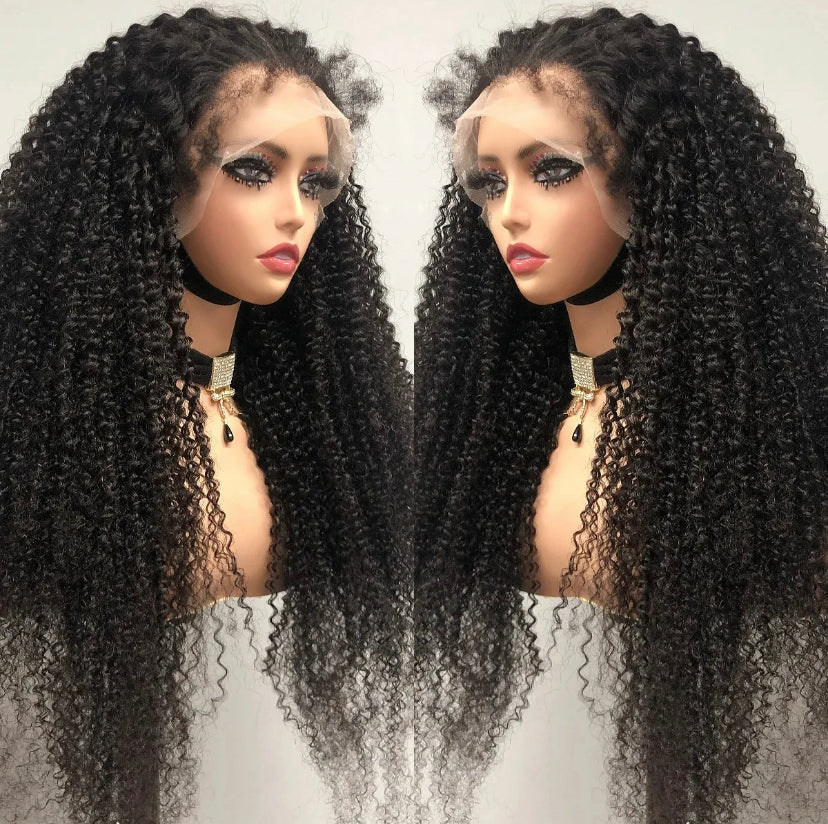 Lushlanes 13×4 Kinky Curly Lace Wigs Human Hair, 150% Density Wigs Human Hair Lace Front Wig