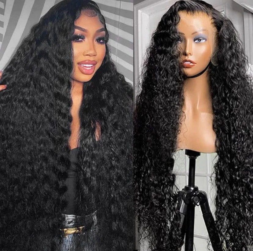 Lushlanes lace frontal wigs 180% human hair water wave wig human hair 360 lace wig