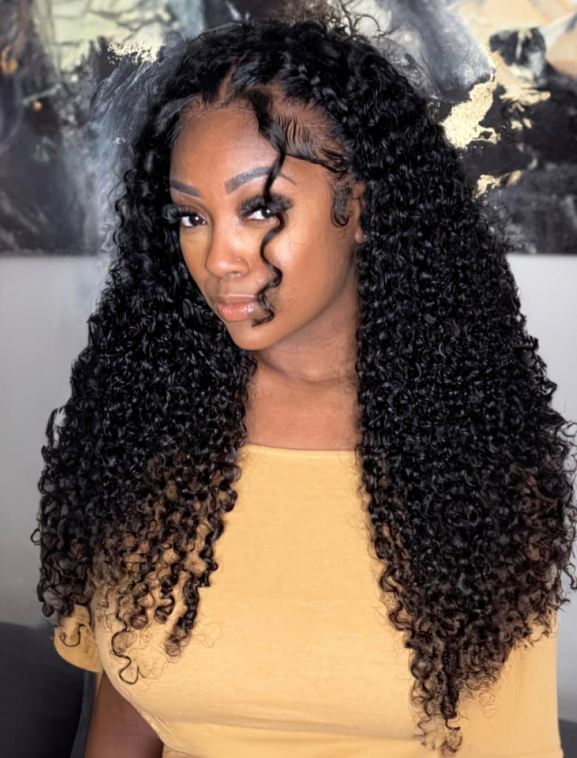 Lushlanes U Part Curly Wig for Beginners 150% Density