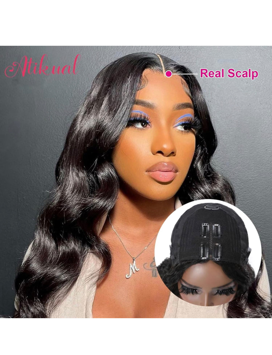 Lushlanes V Part Wig Cheveux Humains Body Wave Partie Perruque de Cheveux Humains Perruques sans Colle Cheveux Humains Perruques de Cheveux Humains pour Femmes Noires, Perruques Noires Naturelles 150%