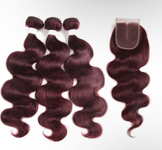 Lushlanes Red Bundles
99] Body Wave 3 Bundles With 4×4 Lace Closure Pre
Colored